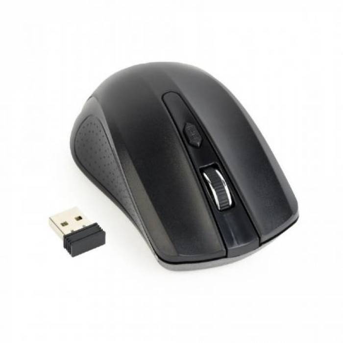 Mouse Optic Gembird MUSW-4B-04, USB Wireless, Black