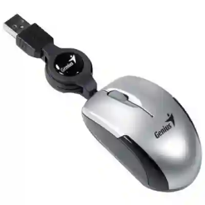 Mouse Optic Genius Micro Traveler, USB, Silver