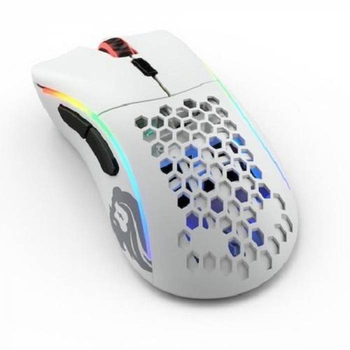 Mouse Optic Glorious Model D, RGB LED, USB Wireless, White