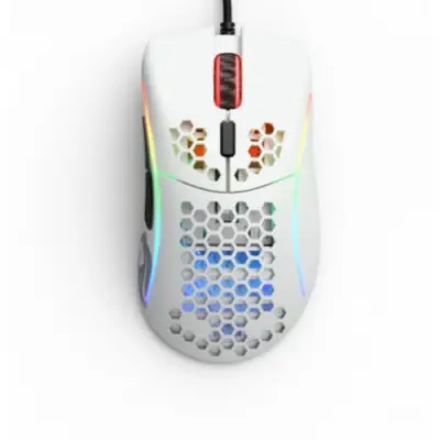 Mouse Optic Glorious PC Gaming Race Glorious Model D Minus, USB, Matte White