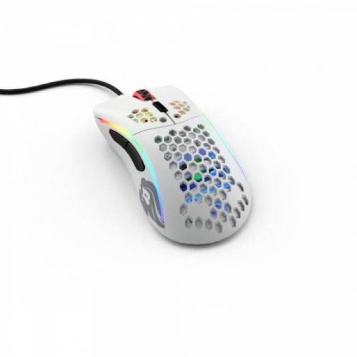 Mouse Optic Glorious PC Gaming Race Glorious Model D Minus, USB, Matte White