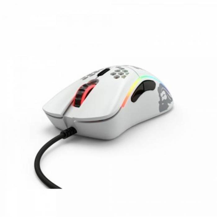 Mouse Optic Glorious PC Gaming Race Glorious Model D Minus, USB, Matte White