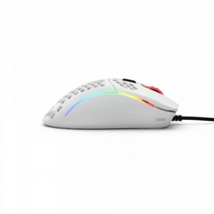 Mouse Optic Glorious PC Gaming Race Glorious Model D Minus, USB, Matte White