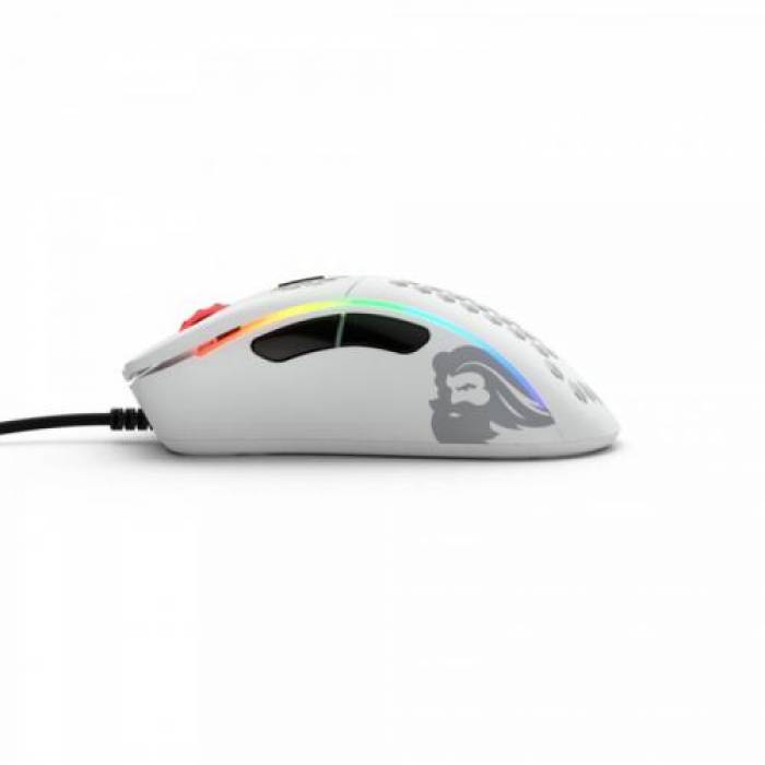 Mouse Optic Glorious PC Gaming Race Glorious Model D Minus, USB, Matte White