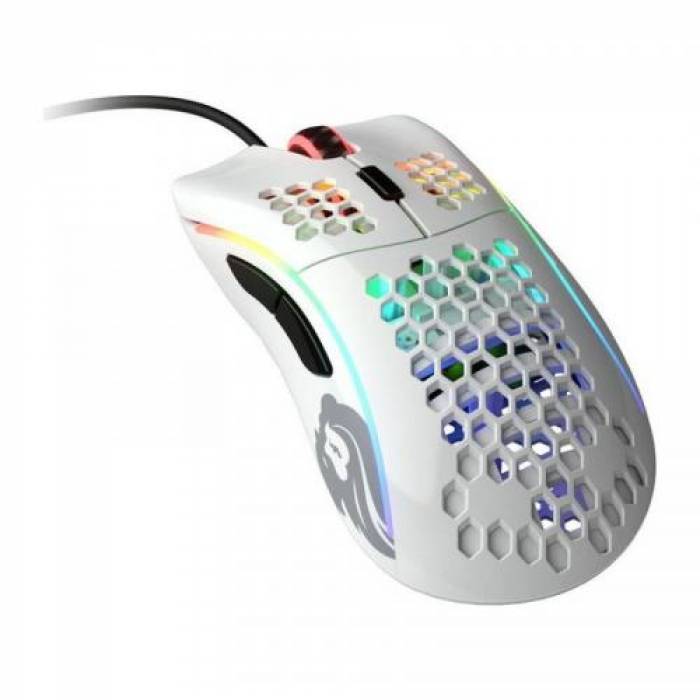 Mouse Optic Glorious PC Gaming Race Glorious Model D, USB, Glossy White