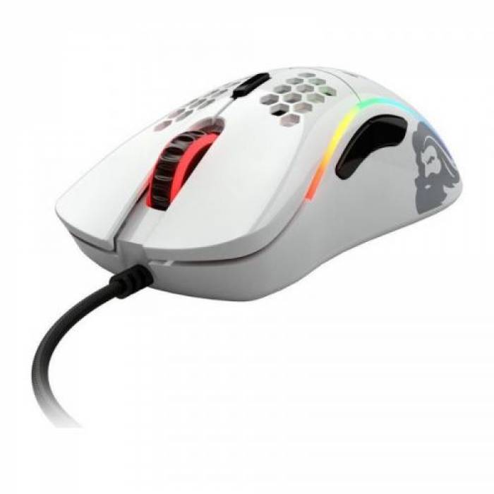 Mouse Optic Glorious PC Gaming Race Glorious Model D, USB, Glossy White