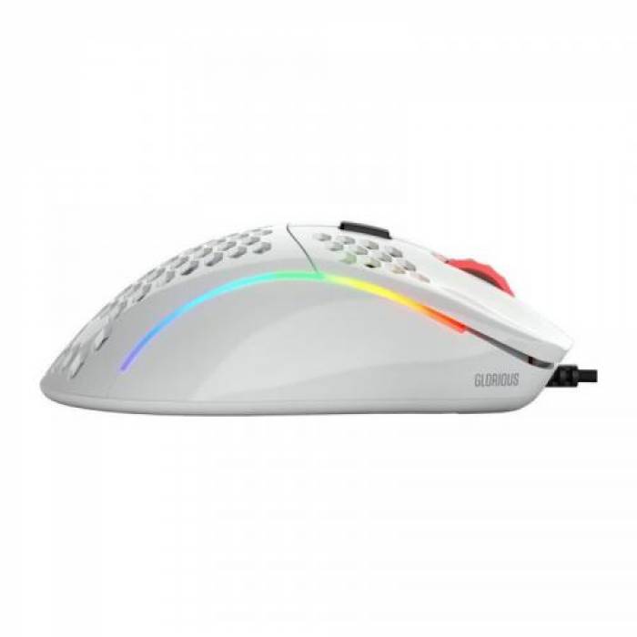 Mouse Optic Glorious PC Gaming Race Glorious Model D, USB, Glossy White