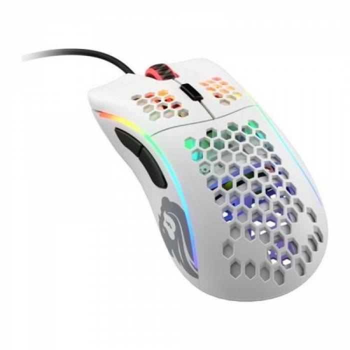 Mouse Optic Glorious PC Gaming Race Glorious Model D, USB, Matte White