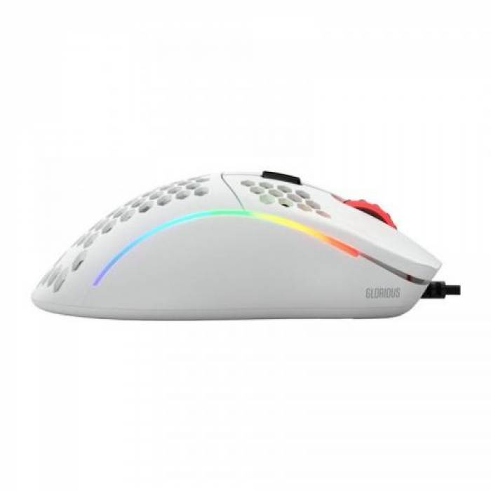 Mouse Optic Glorious PC Gaming Race Glorious Model D, USB, Matte White