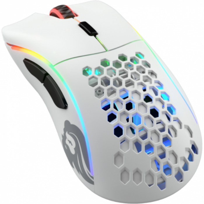 Mouse Optic Glorious PC Gaming Race Glorious Model D Wireless, USB, Matte White