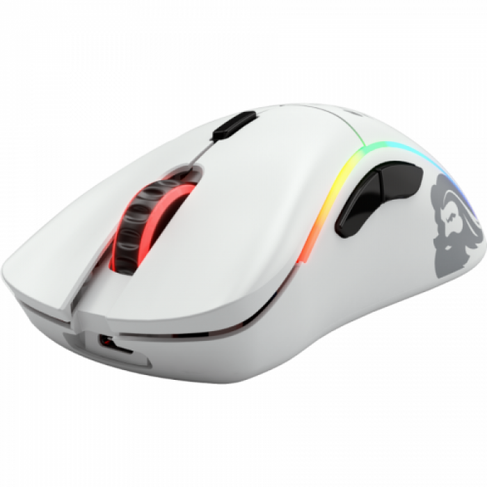 Mouse Optic Glorious PC Gaming Race Glorious Model D Wireless, USB, Matte White