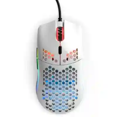 Mouse Optic Glorious PC Gaming Race Glorious Model O Minus, USB, Glossy White