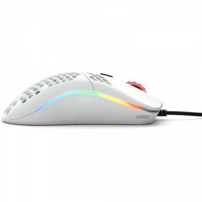 Mouse Optic Glorious PC Gaming Race Glorious Model O, USB, Matte White