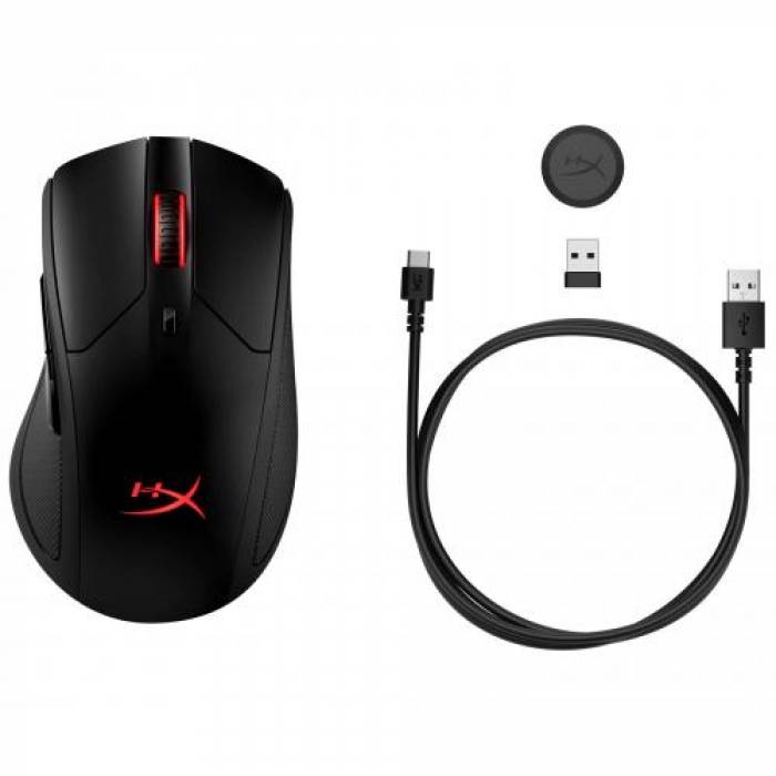Mouse Optic HP HyperX Pulsefire Dart, RGB LED, USB Wireless, Black