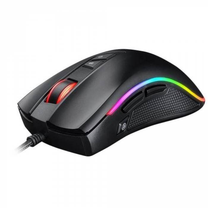 Mouse Optic Inter-Tech GT-300+, RGB LED, USB, Black