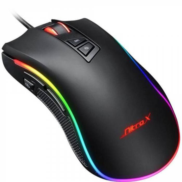 Mouse Optic Inter-Tech GT-300+, RGB LED, USB, Black
