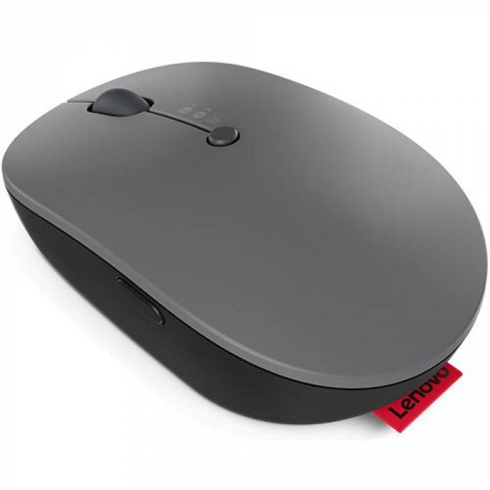 Mouse Optic Lenovo Go Multi-Device, USB-C Wireless/Bluetooth, Thunder Black