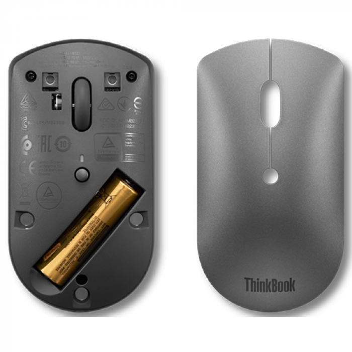 Mouse Optic Lenovo ThinkBook Silent Mouse, Bluetooth, Grey