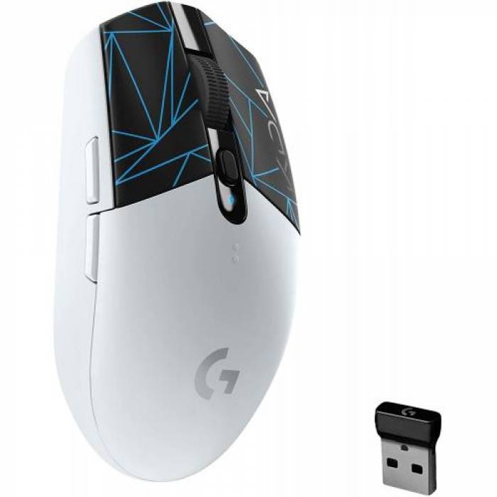 Mouse Optic Logitech G305 Lightspeed LoL KDA Edition, USB Wireless, White