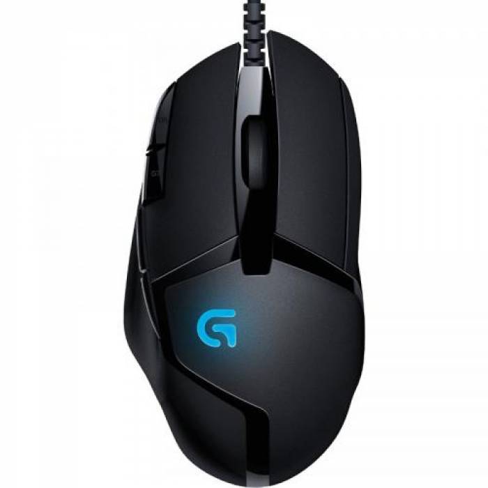 Mouse Optic Logitech G402 Hyperion Fury, Blue LED, USB, Negru