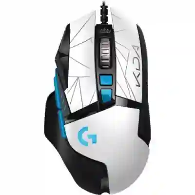 Mouse Optic Logitech G502 Hero LoL KDA Edition, USB, White-Black