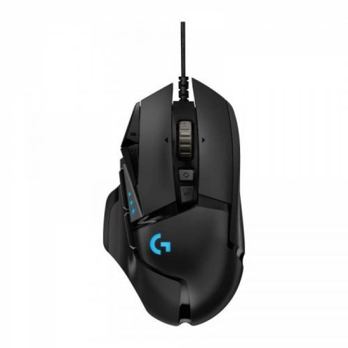 Mouse Optic Logitech G502 HERO, RGB LED, USB, Black