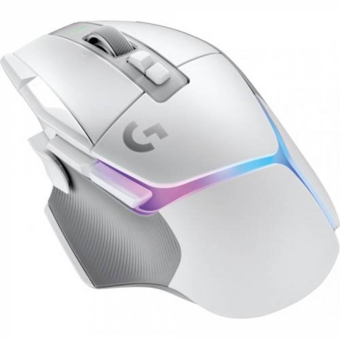 Mouse Optic Logitech G502 X Plus, USB Wireless, White