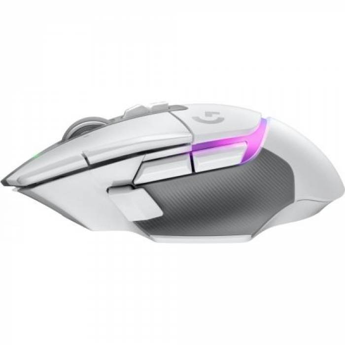 Mouse Optic Logitech G502 X Plus, USB Wireless, White