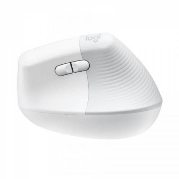 Mouse Optic Logitech Lift Vertical Ergonomic for Mac, USB Wireless/Bluetooth, Off-White