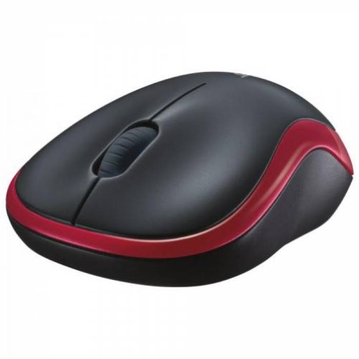 Mouse Optic Logitech M185, USB Wireless, Black-Red