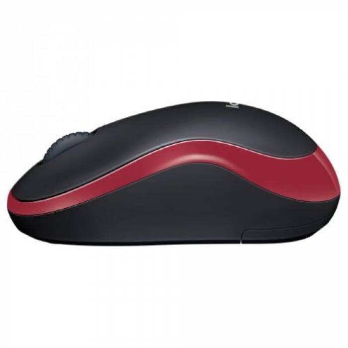 Mouse Optic Logitech M185, USB Wireless, Black-Red