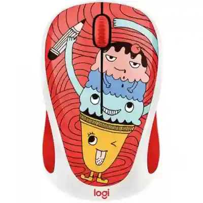 Mouse Optic Logitech M238 Doodle Collection Triple Scoop, USB Wireless, Multicolor