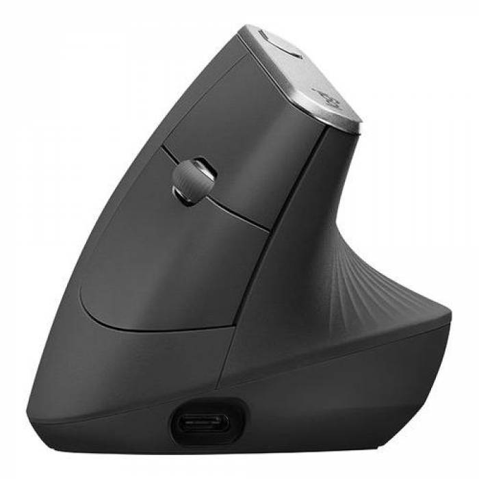Mouse Optic Logitech MX Vertical Advanced, USB Wireless, Black