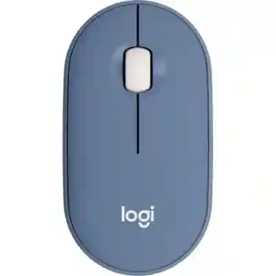 Mouse Optic Logitech Pebble M350, Bluetooth/USB Wireless, Blueberry