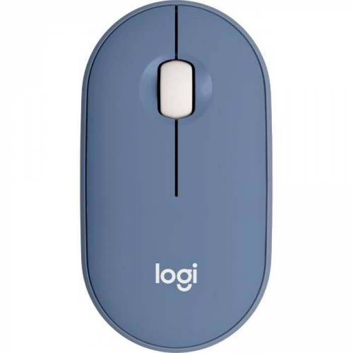 Mouse Optic Logitech Pebble M350, Bluetooth/USB Wireless, Blueberry