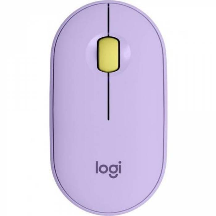 Mouse Optic Logitech Pebble M350, Bluetooth/USB Wireless, Lavender Lemonade