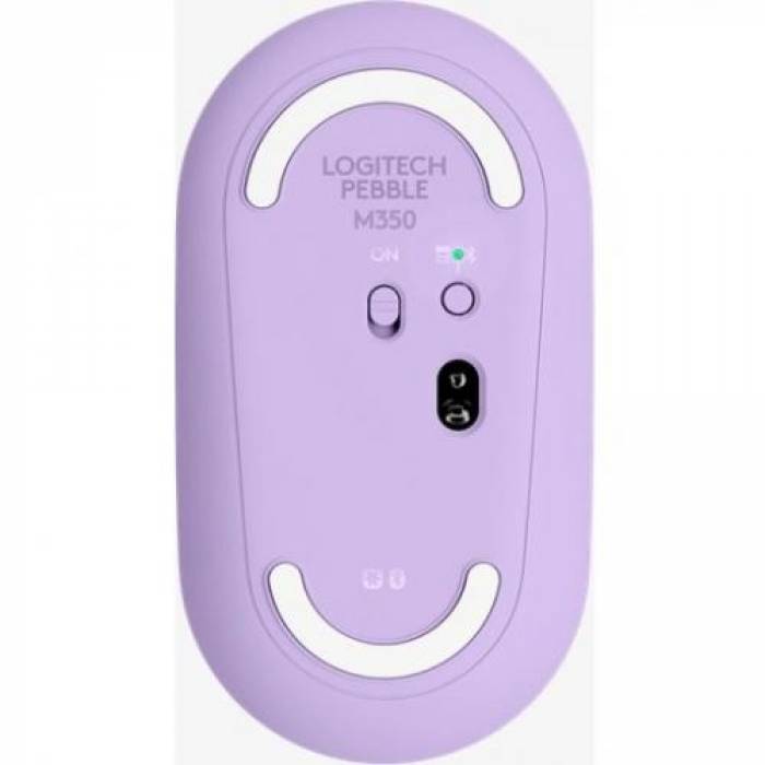 Mouse Optic Logitech Pebble M350, Bluetooth/USB Wireless, Lavender Lemonade