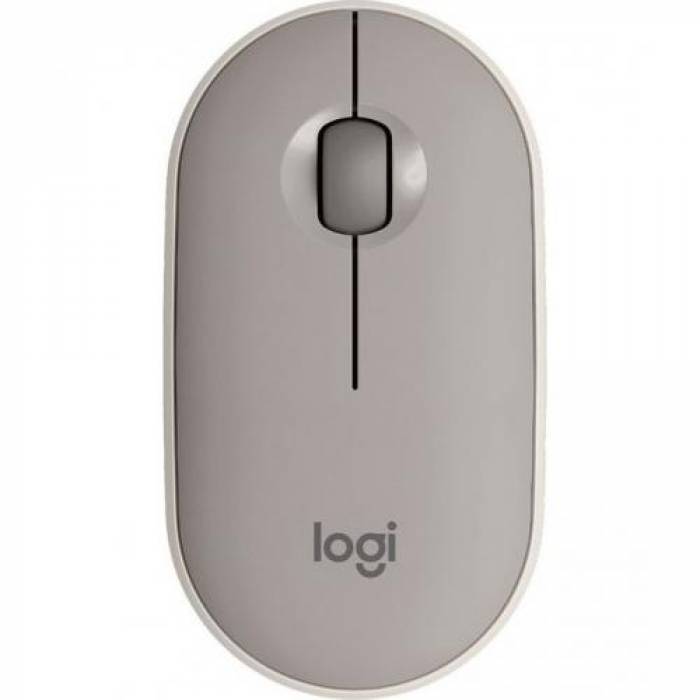Mouse Optic Logitech Pebble M350, Bluetooth/USB Wireless, Sand
