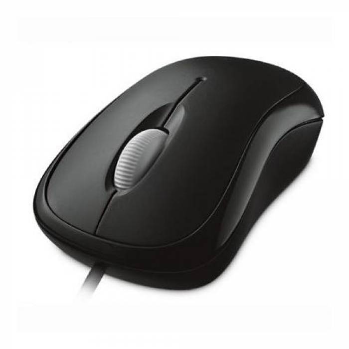 Mouse Optic Microsoft Basic, USB/PS2, Black, Bulk