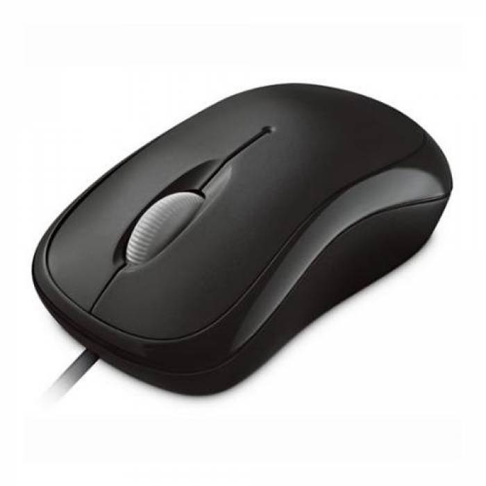 Mouse Optic Microsoft Basic, USB/PS2, Black, Bulk