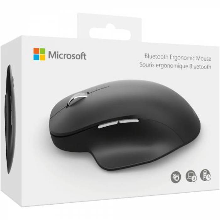 Mouse Optic Microsoft Ergonomic, Bluetooth, Black