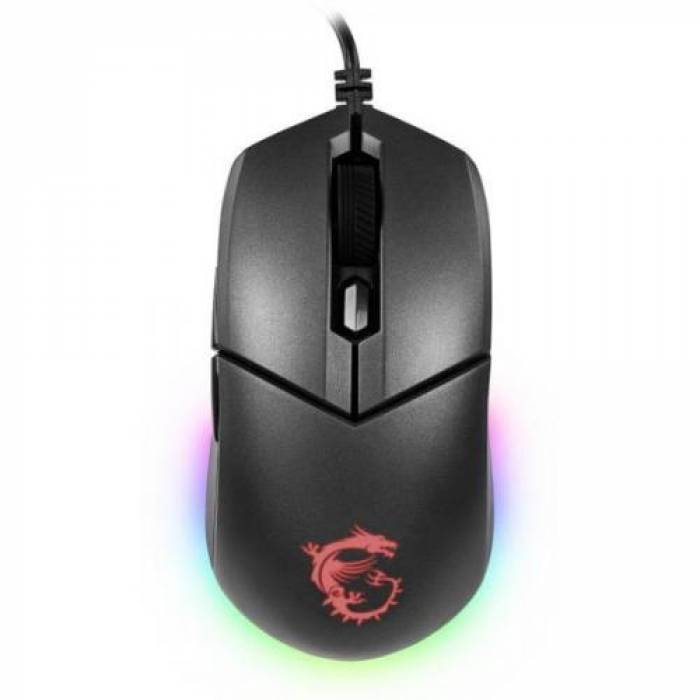 Mouse Optic MSI Clutch GM11, USB, Black