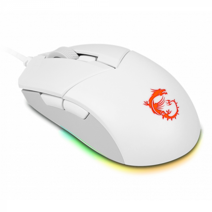 Mouse Optic MSI Clutch GM11, USB, White