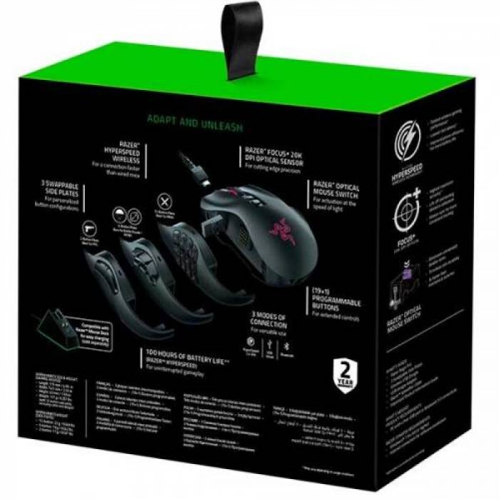 Mouse Optic Razer Naga Pro, RGB, USB Wireless, Black