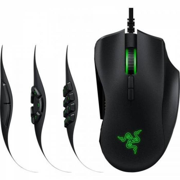 Mouse Optic Razer Naga Trinity, RGB LED, USB, Black-Green