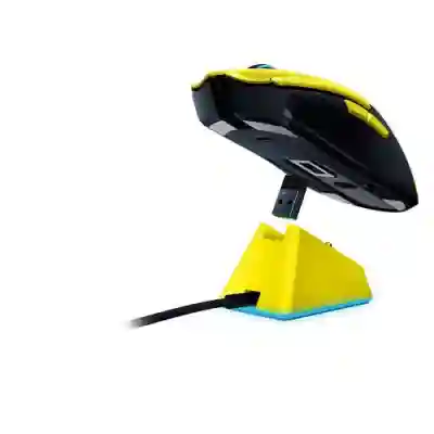 Mouse Optic Razer Viper UltimateCyberpunk 2077 Edition, USB Wireless, Yellow + Charging Dock
