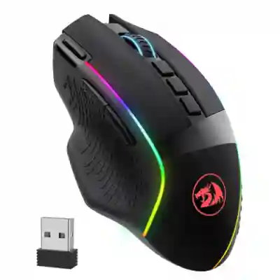 Mouse Optic Redragon Enlightment RGB, USB Wireless, Black