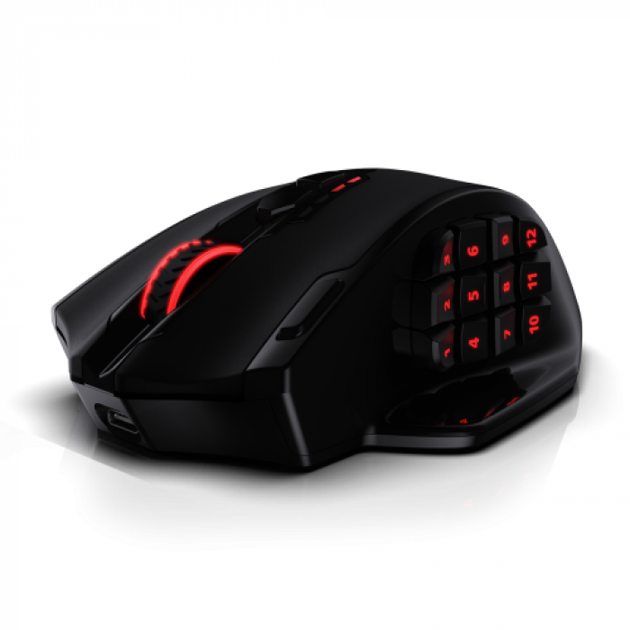 Mouse Optic Redragon Impact Elite RGB, USB Wireless, Black