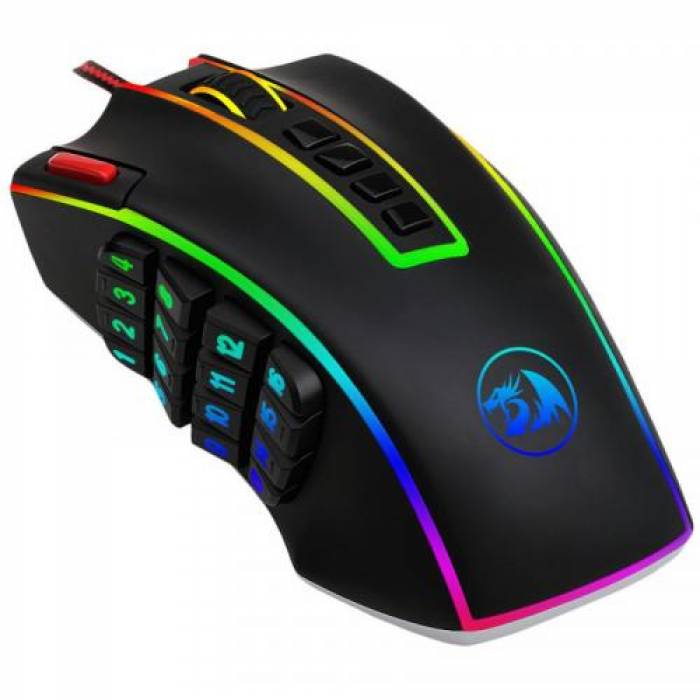 Mouse Optic Redragon Legend Chroma, RGB LED, USB, Black