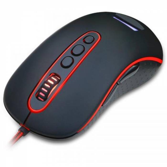 Mouse Optic Redragon Mars, RGB LED, USB, Black-Red